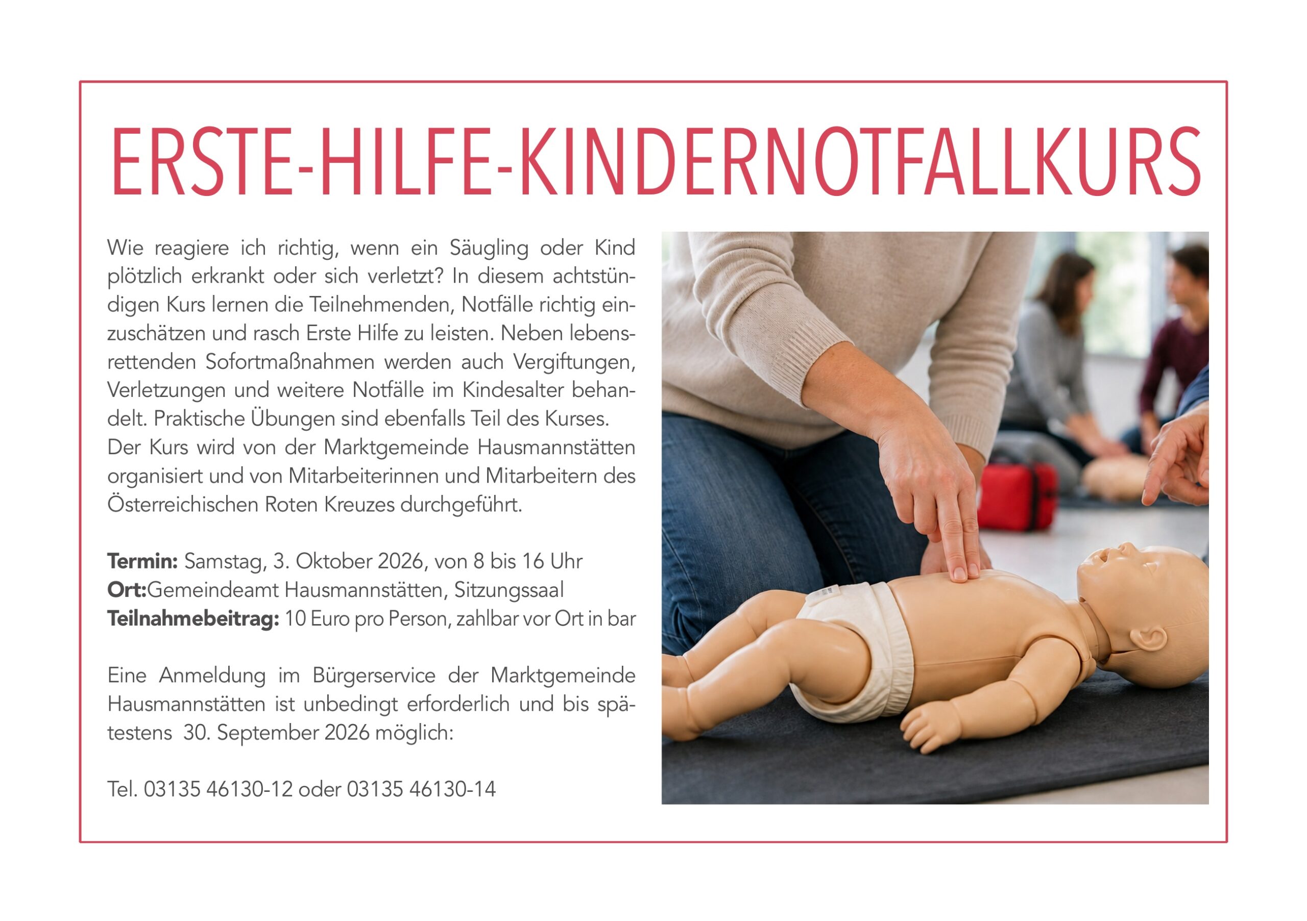 ERSTE-HILFE-KINDERNOTFALLKURS