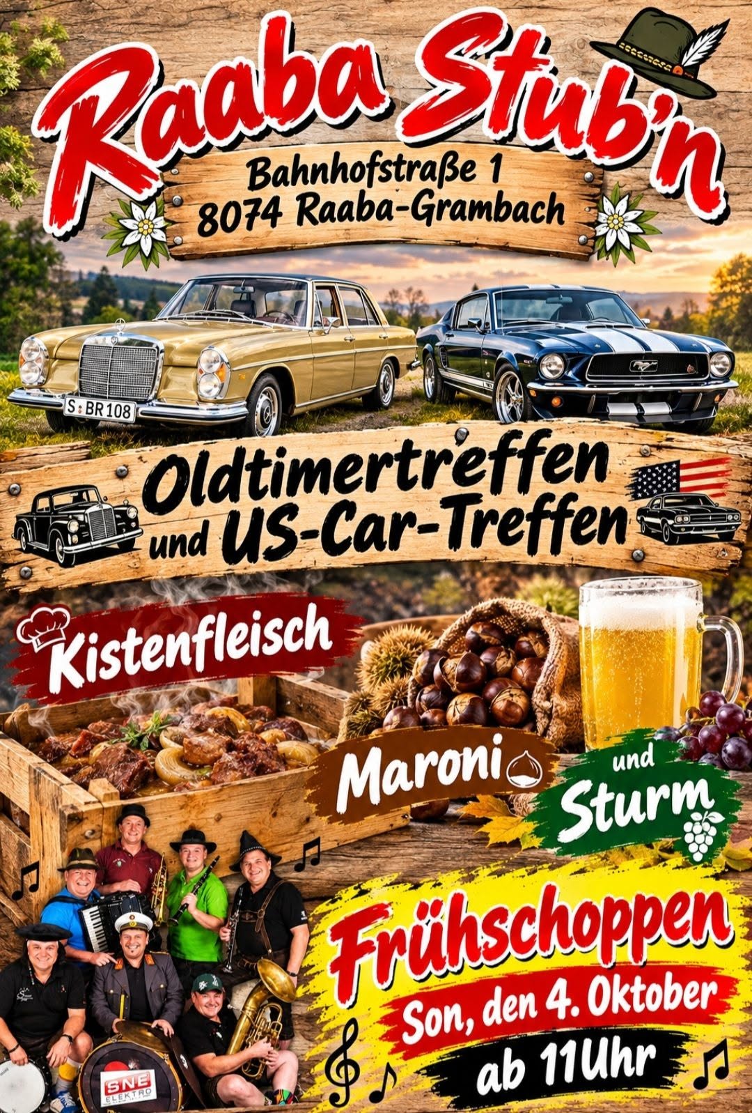 Oldtimertreffen und Frühschoppen in der Raaba Stub’n