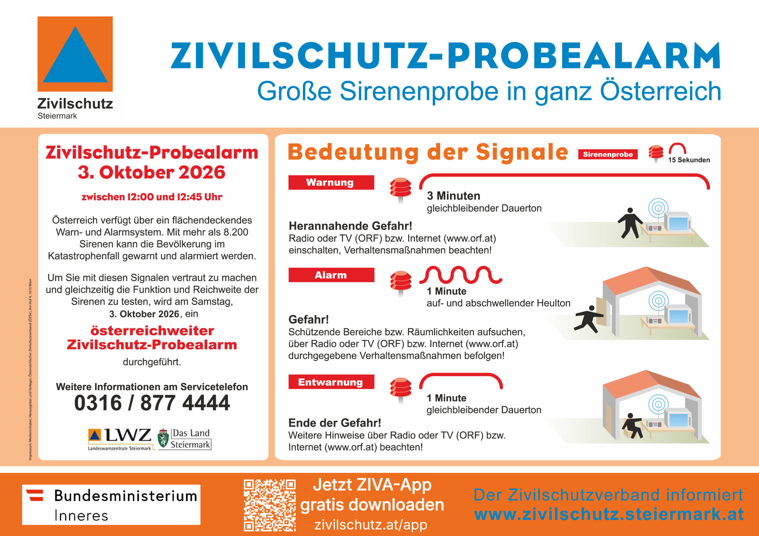 ZIVILSCHUTZ-PROBEALARM 2026 – Große Sirenenprobe in ganz Österreich